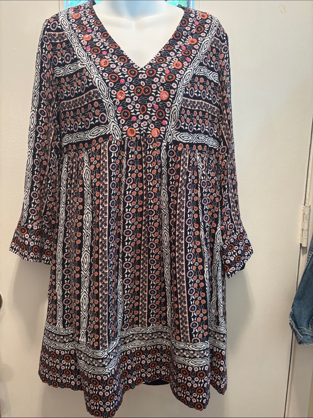Maeve by Anthropologie XS multicolored long sleeve dress with floral print